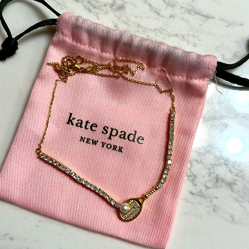 Kate Spade Queen of the Court Tennis Racquet Necklace